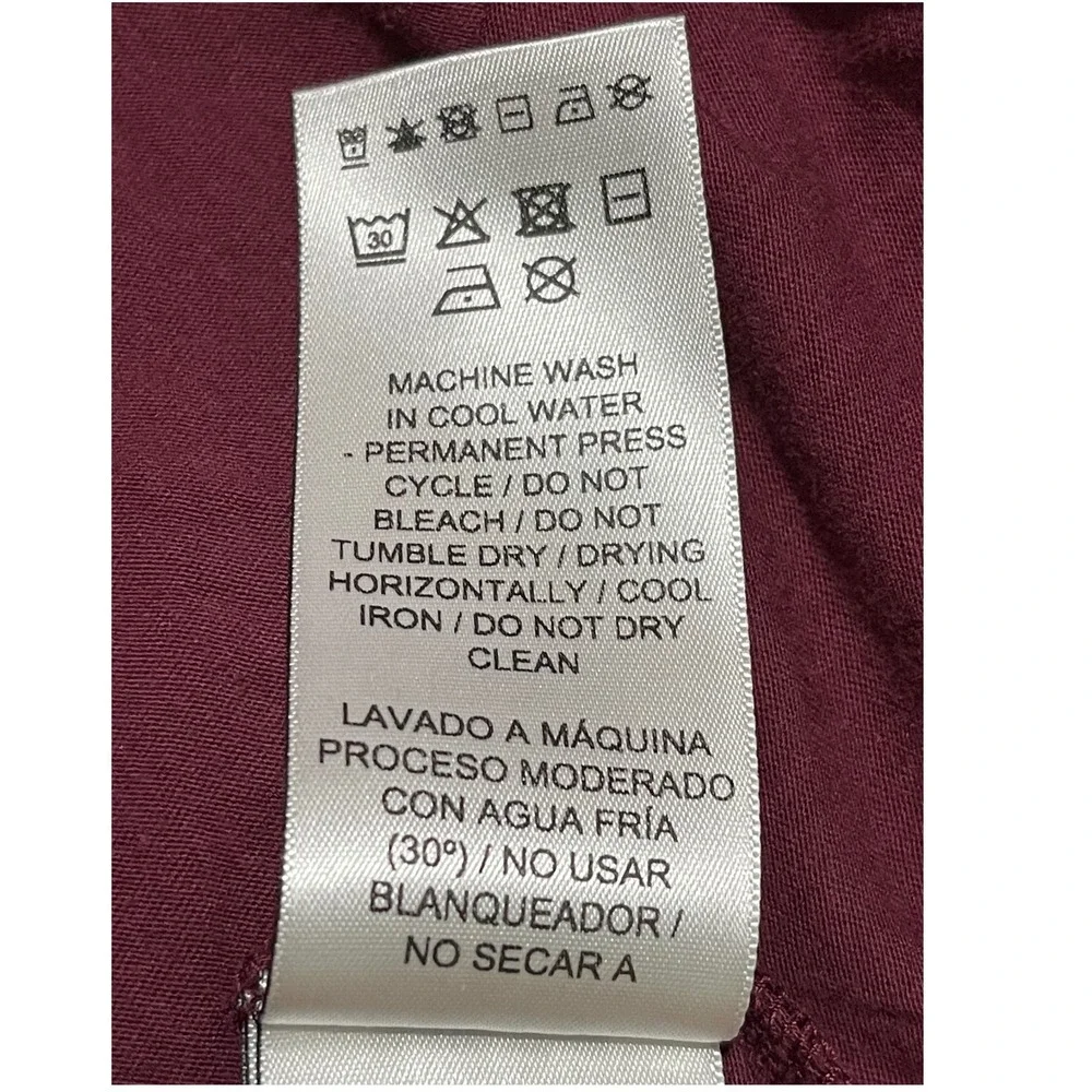 Puma Womens Boxy Pocket T-Shirt Burgundy Script Logo XL Short Sleeve-Retro - Picture 10 of 11